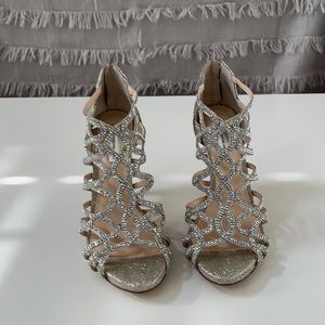 INC International Concepts gold silver bling heels
